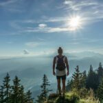 hiker, standing, woman